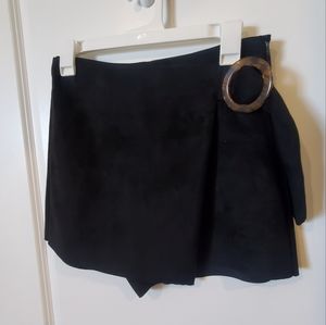Zara Black suede skort